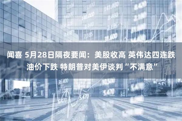 闻喜 5月28日隔夜要闻:美股收高 英伟达四连跌 油价下跌 特朗普对美伊谈判“不满意”